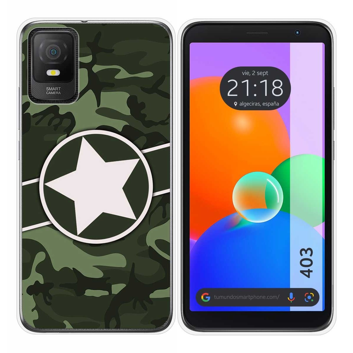 Funda Silicona para TCL 403 diseño Camuflaje 01 Dibujos