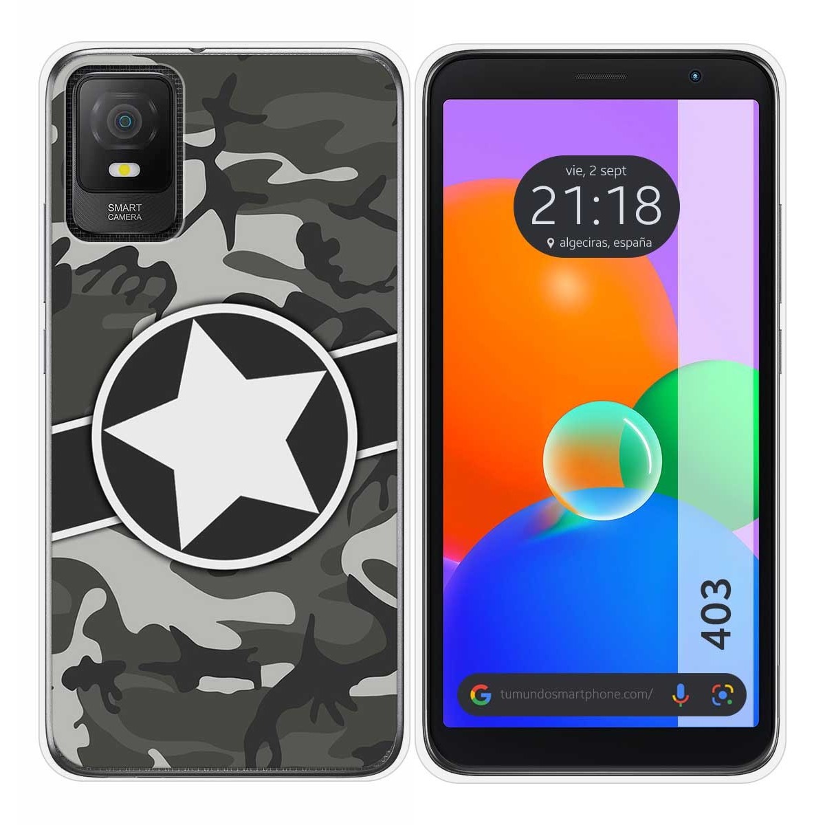 Funda Silicona para TCL 403 diseño Camuflaje 02 Dibujos