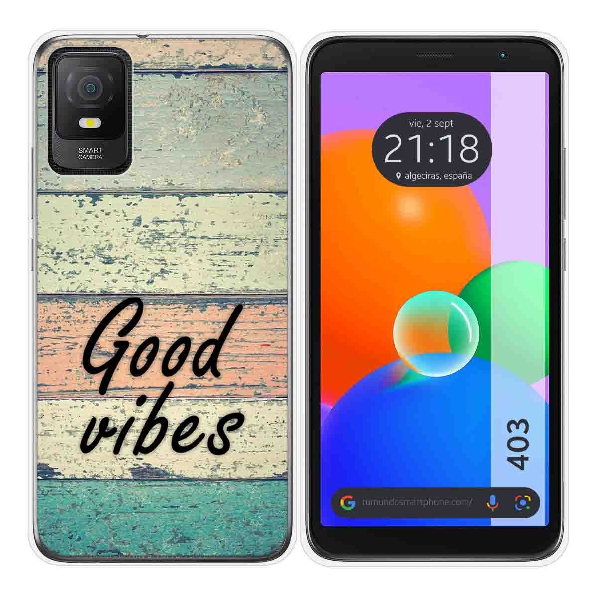 Funda Silicona para TCL 403 diseño Madera 01 Dibujos