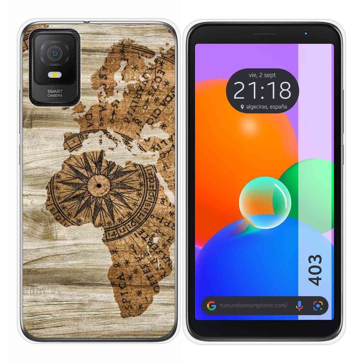 Funda Silicona para TCL 403 diseño Madera 07 Dibujos