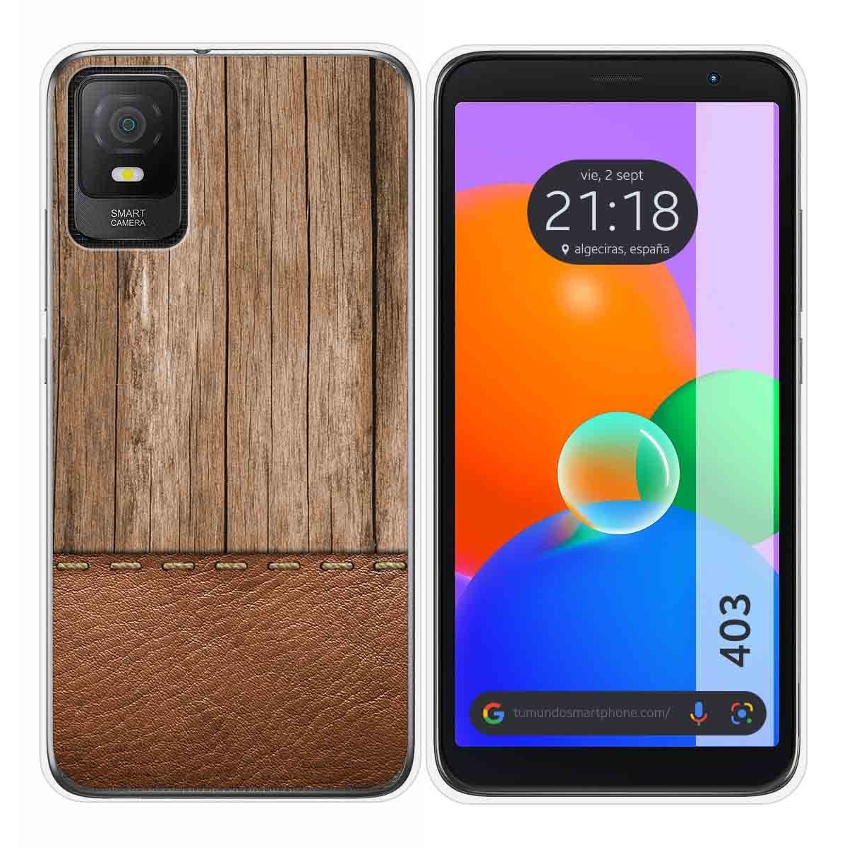 Funda Silicona para TCL 403 diseño Madera 09 Dibujos