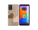 Funda Silicona para TCL 403 diseño Corazones Madera Dibujos