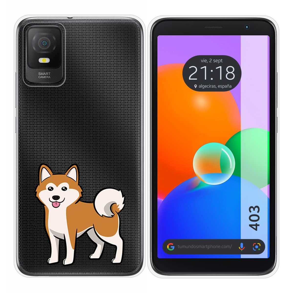 Funda Silicona Transparente para TCL 403 diseño Perros 02 Dibujos