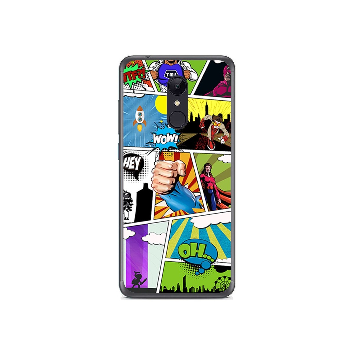 Funda Gel Tpu para Xiaomi Redmi 5 Plus Diseño Comic Dibujos