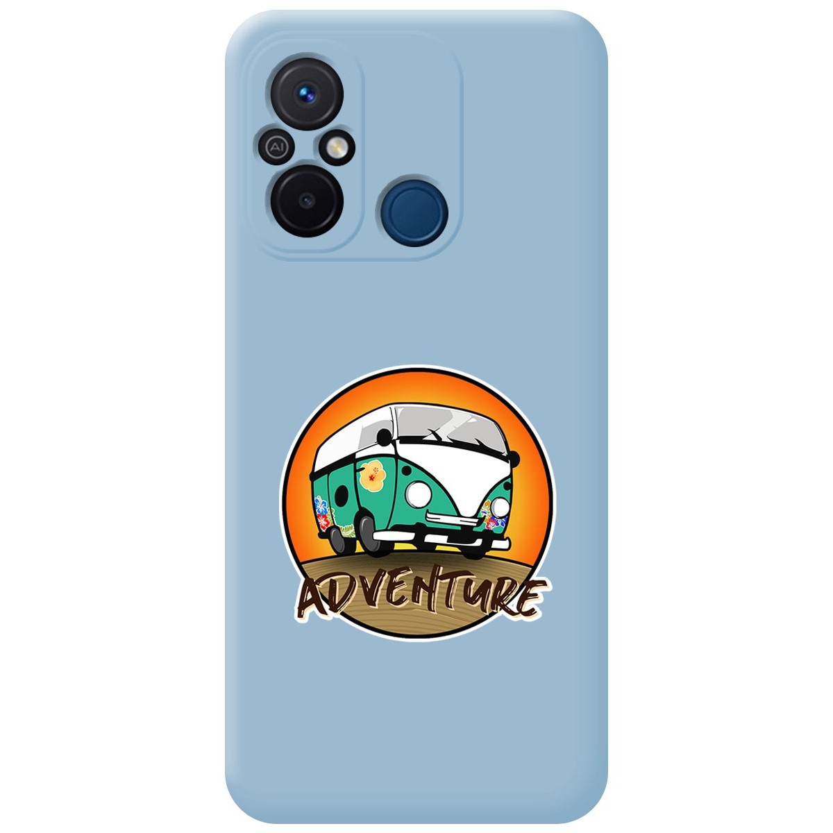 Funda Silicona Líquida Azul compatible con Xiaomi Redmi 12C diseño Adventure Dibujos