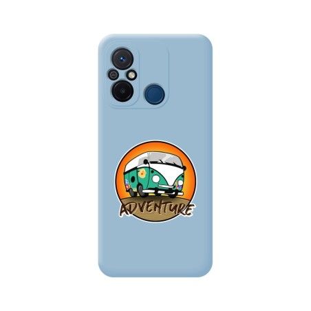 Funda Silicona Líquida Azul compatible con Xiaomi Redmi 12C diseño Adventure Dibujos