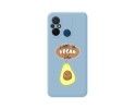 Funda Silicona Líquida Azul compatible con Xiaomi Redmi 12C diseño Vegan Life Dibujos