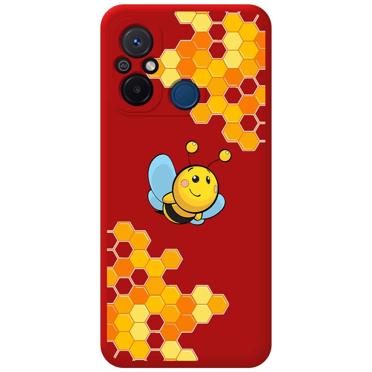Funda Silicona Líquida Roja compatible con Xiaomi Redmi 12C diseño Abeja Dibujos