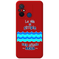 Funda Silicona Líquida Roja compatible con Xiaomi Redmi 12C diseño Agua Dibujos