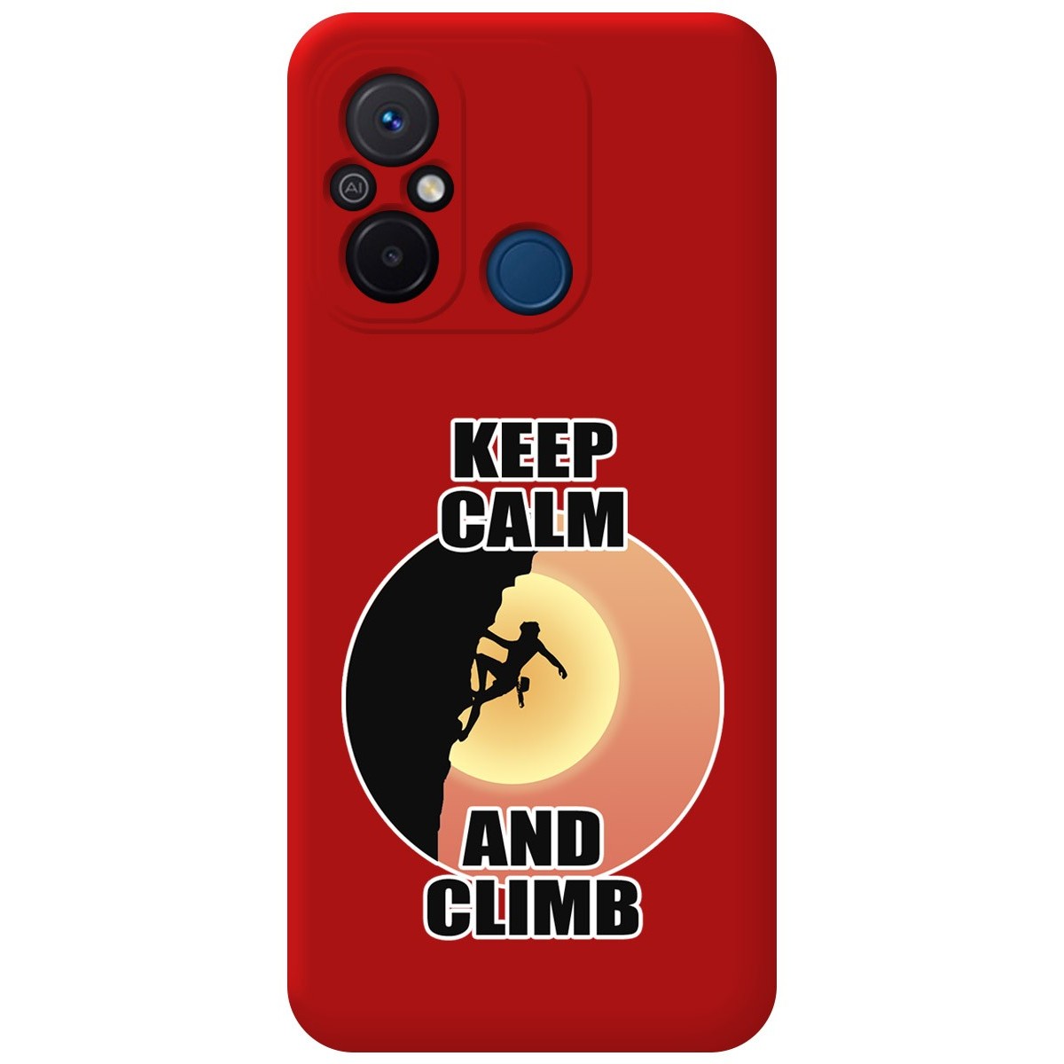 Funda Silicona Líquida Roja compatible con Xiaomi Redmi 12C diseño Mujer Escalada Dibujos