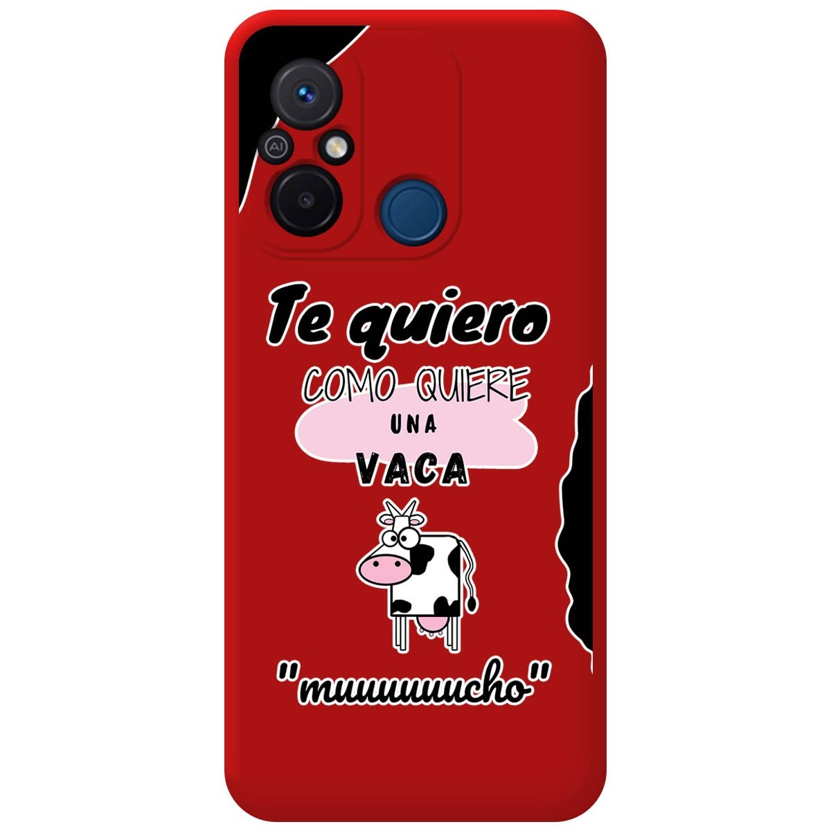 Funda Silicona Líquida Roja compatible con Xiaomi Redmi 12C diseño Vaca Dibujos