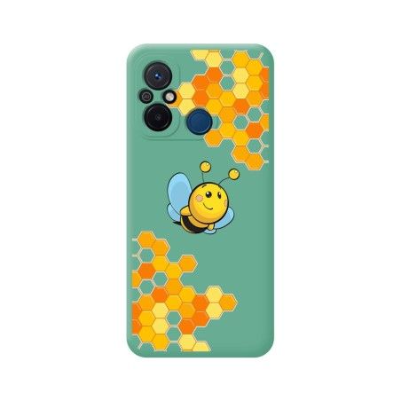 Funda Silicona Líquida Verde compatible con Xiaomi Redmi 12C diseño Abeja Dibujos