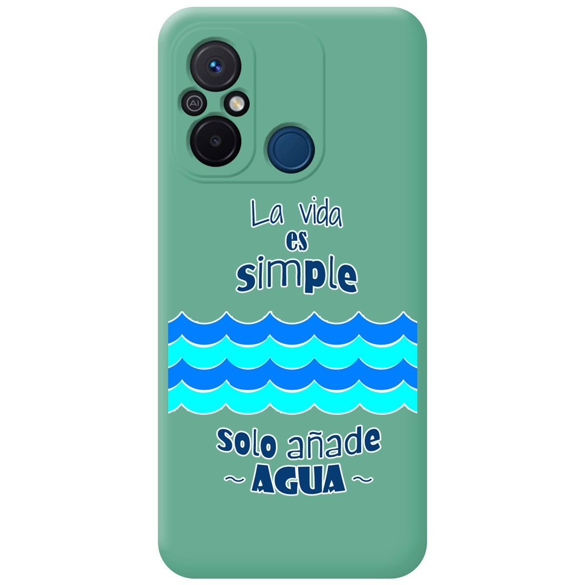 Funda Silicona Líquida Verde compatible con Xiaomi Redmi 12C diseño Agua Dibujos