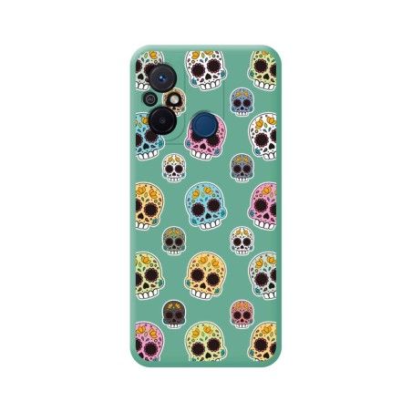 Funda Silicona Líquida Verde compatible con Xiaomi Redmi 12C diseño Catrina Dibujos