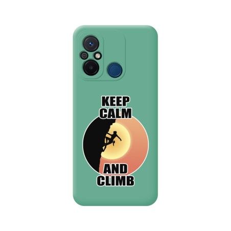 Funda Silicona Líquida Verde compatible con Xiaomi Redmi 12C diseño Mujer Escalada Dibujos