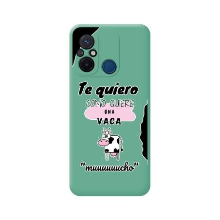 Funda Silicona Líquida Verde compatible con Xiaomi Redmi 12C diseño Vaca Dibujos