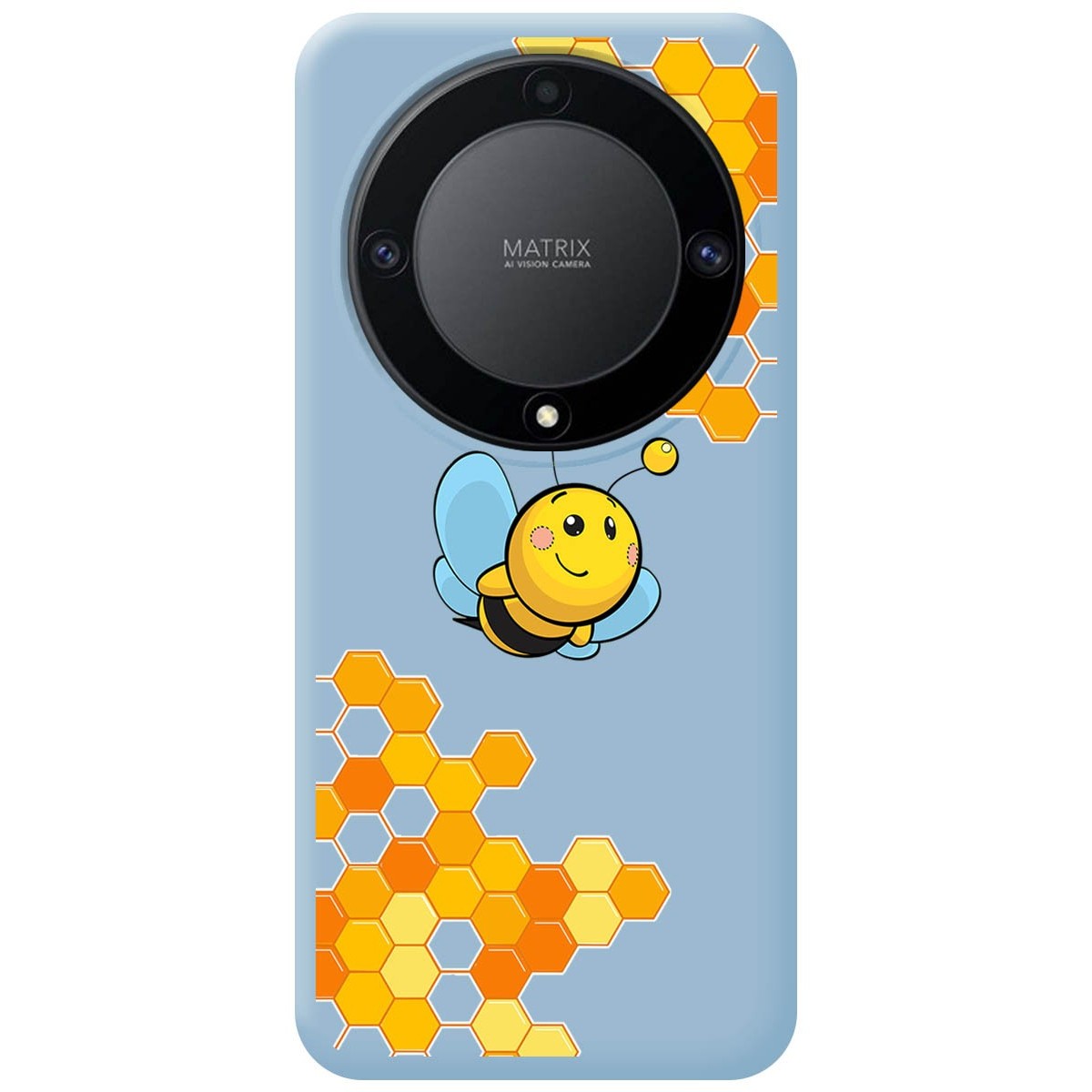Funda Silicona Líquida Azul para Huawei Honor Magic 5 Lite 5G diseño Abeja Dibujos
