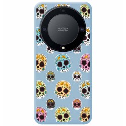 Funda Silicona Líquida Azul para Huawei Honor Magic 5 Lite 5G diseño Catrina Dibujos