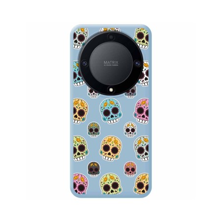 Funda Silicona Líquida Azul para Huawei Honor Magic 5 Lite 5G diseño Catrina Dibujos