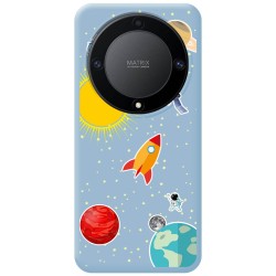 Funda Silicona Líquida Azul para Huawei Honor Magic 5 Lite 5G diseño Espacio Dibujos