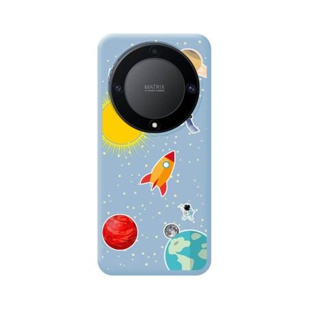 Funda Silicona Líquida Azul para Huawei Honor Magic 5 Lite 5G diseño Espacio Dibujos