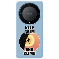 Funda Silicona Líquida Azul para Huawei Honor Magic 5 Lite 5G diseño Hombre Escalada Dibujos