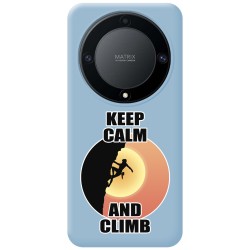 Funda Silicona Líquida Azul para Huawei Honor Magic 5 Lite 5G diseño Mujer Escalada Dibujos