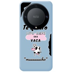 Funda Silicona Líquida Azul para Huawei Honor Magic 5 Lite 5G diseño Vaca Dibujos