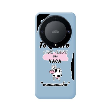 Funda Silicona Líquida Azul para Huawei Honor Magic 5 Lite 5G diseño Vaca Dibujos