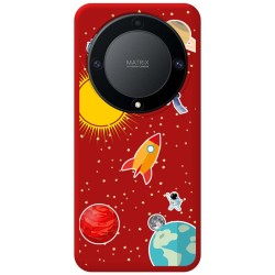 Funda Silicona Líquida Roja para Huawei Honor Magic 5 Lite 5G diseño Espacio Dibujos