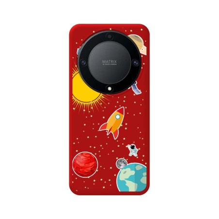 Funda Silicona Líquida Roja para Huawei Honor Magic 5 Lite 5G diseño Espacio Dibujos