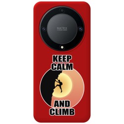 Funda Silicona Líquida Roja para Huawei Honor Magic 5 Lite 5G diseño Hombre Escalada Dibujos