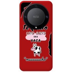 Funda Silicona Líquida Roja para Huawei Honor Magic 5 Lite 5G diseño Vaca Dibujos