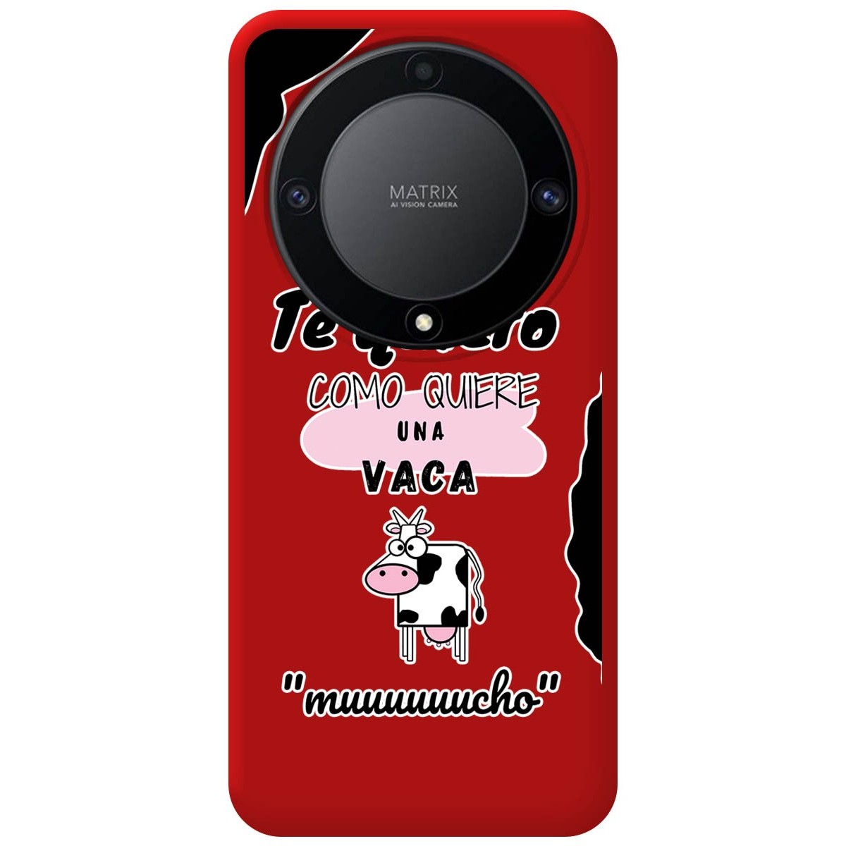 Funda Silicona Líquida Roja para Huawei Honor Magic 5 Lite 5G diseño Vaca Dibujos