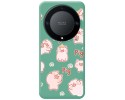 Funda Silicona Líquida Verde para Huawei Honor Magic 5 Lite 5G diseño Cerdos Dibujos