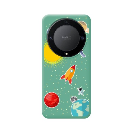 Funda Silicona Líquida Verde para Huawei Honor Magic 5 Lite 5G diseño Espacio Dibujos