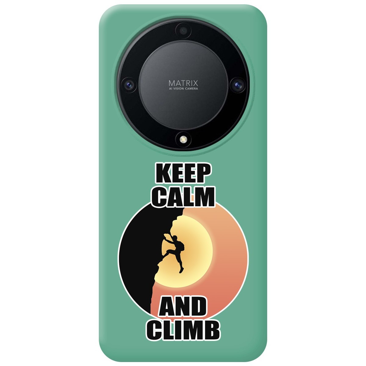 Funda Silicona Líquida Verde para Huawei Honor Magic 5 Lite 5G diseño Hombre Escalada Dibujos