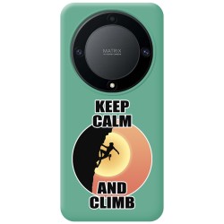 Funda Silicona Líquida Verde para Huawei Honor Magic 5 Lite 5G diseño Mujer Escalada Dibujos