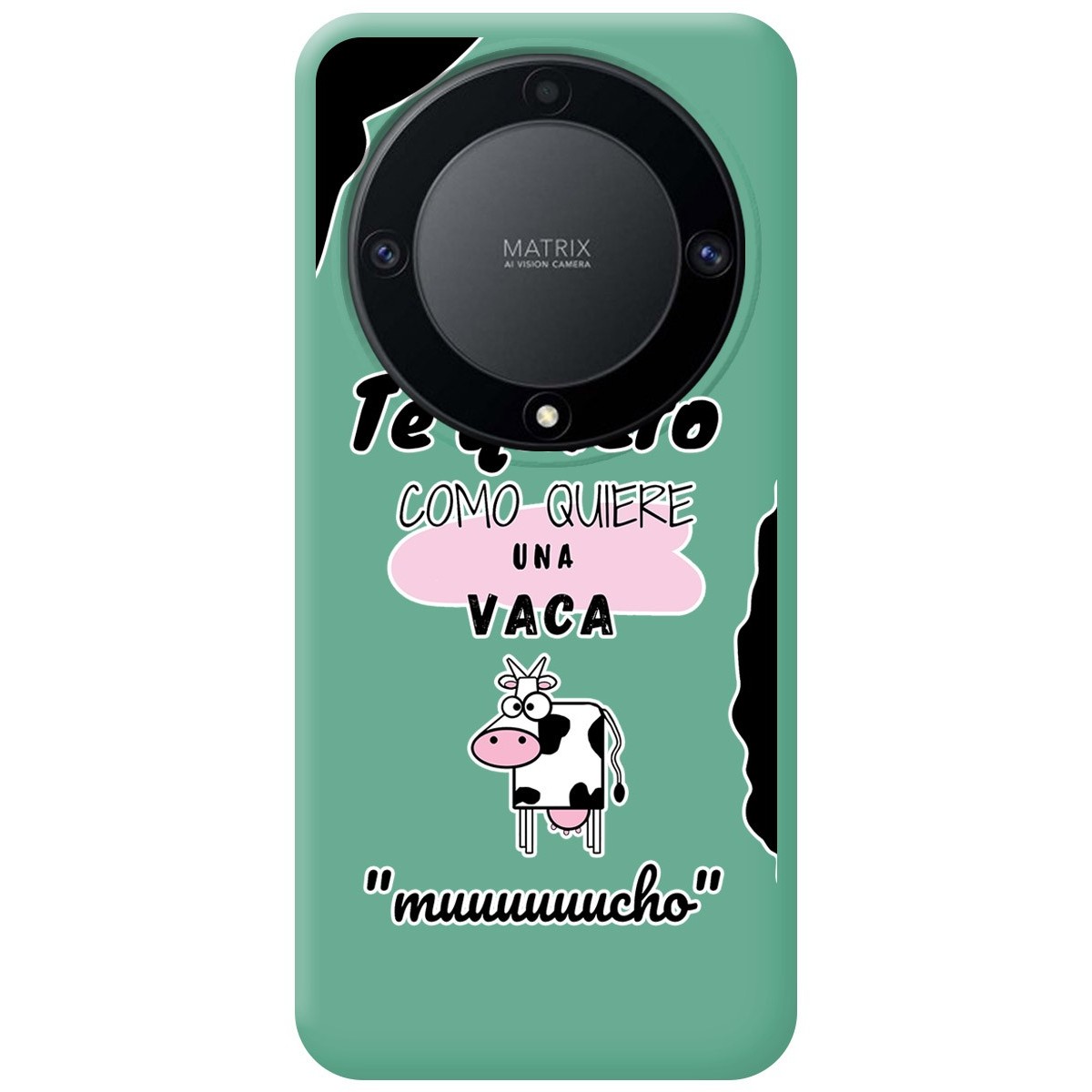 Funda Silicona Líquida Verde para Huawei Honor Magic 5 Lite 5G diseño Vaca Dibujos