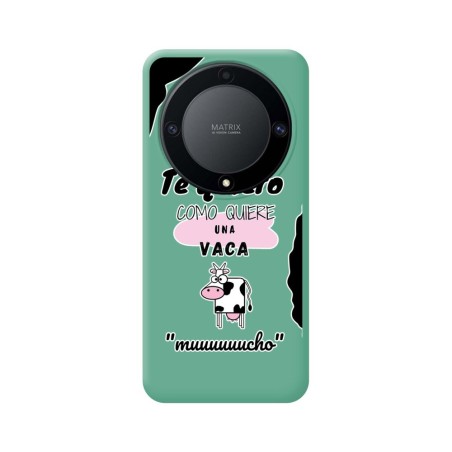 Funda Silicona Líquida Verde para Huawei Honor Magic 5 Lite 5G diseño Vaca Dibujos