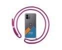 Personaliza tu Funda Colgante Transparente para Xiaomi Redmi A2 con Cordon Rosa Fucsia Dibujo Personalizada