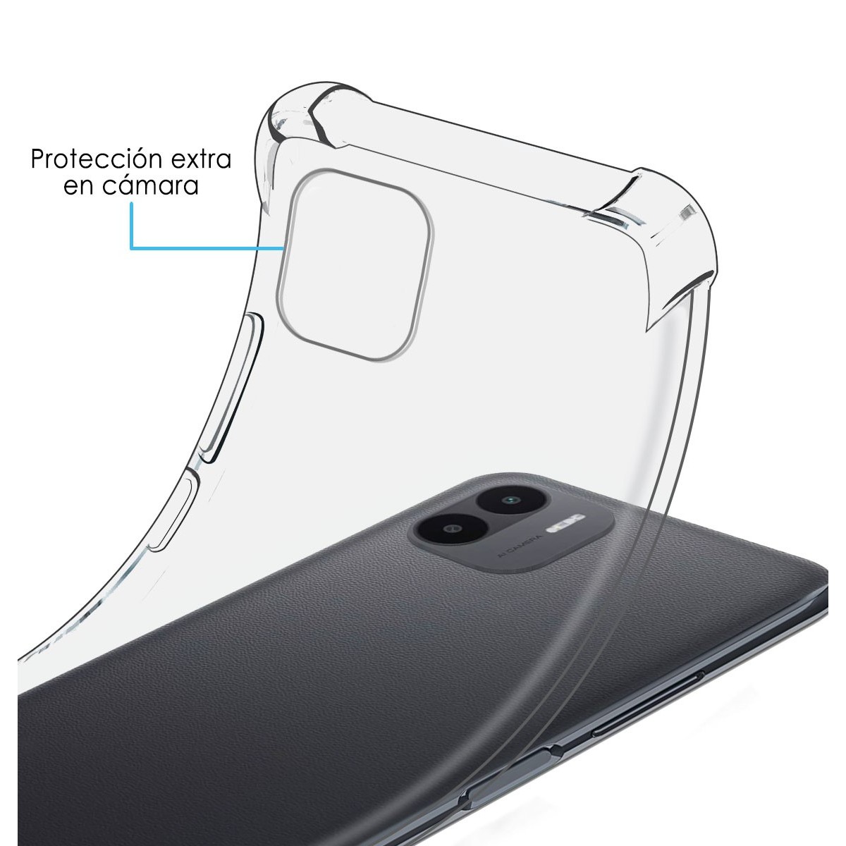 Funda Silicona Antigolpes Transparente compatible con Xiaomi Redmi A2