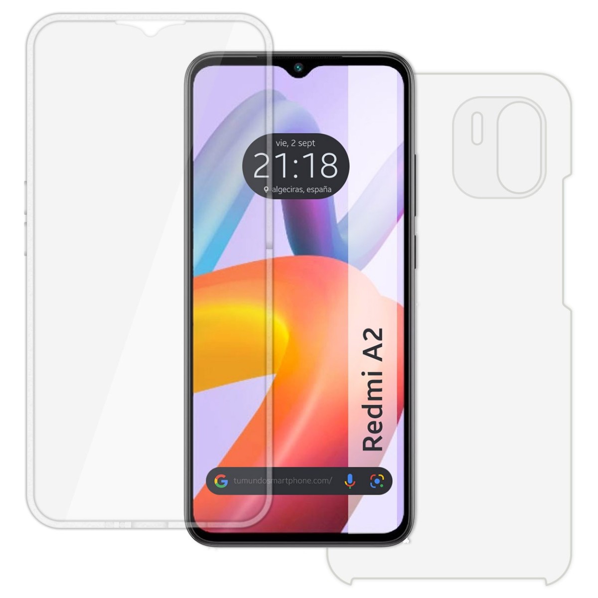 Funda Doble Transparente Pc + TPU Full Body 360 compatible con Xiaomi Redmi A2