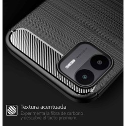 Funda Gel TPU Tipo Carbon Negra compatible con Xiaomi Redmi A2 2