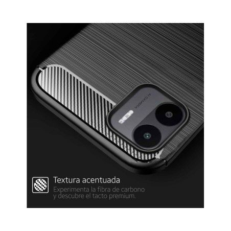 Funda Gel TPU Tipo Carbon Negra compatible con Xiaomi Redmi A2