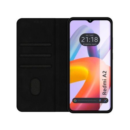 Funda Polipiel con Tarjetero compatible con Xiaomi Redmi A2 Color Negra