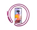 Funda Colgante Transparente compatible con Xiaomi Redmi A2 con Cordon Rosa Fucsia