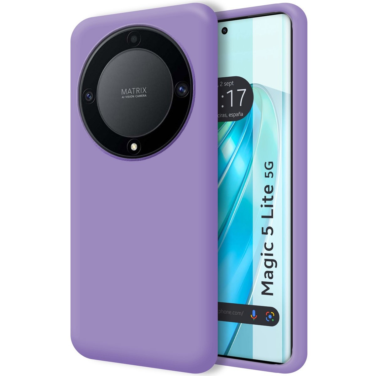 Funda Silicona Líquida Ultra Suave para Huawei Honor Magic 5 Lite 5G color Morada