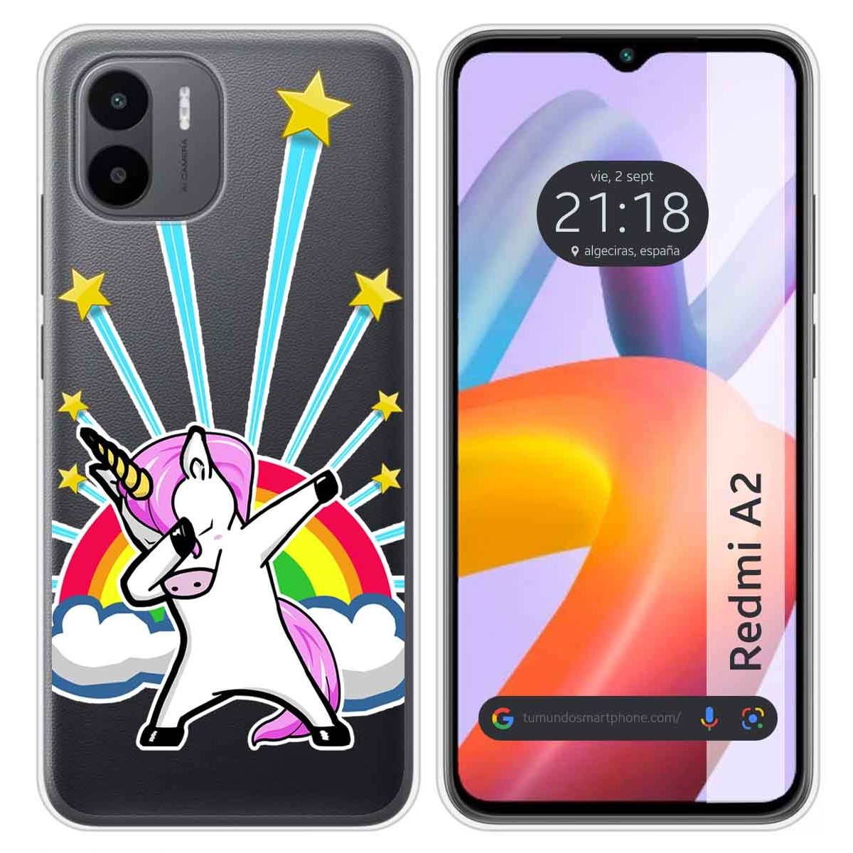 Funda Silicona Transparente compatible con Xiaomi Redmi A2 diseño Unicornio Dibujos