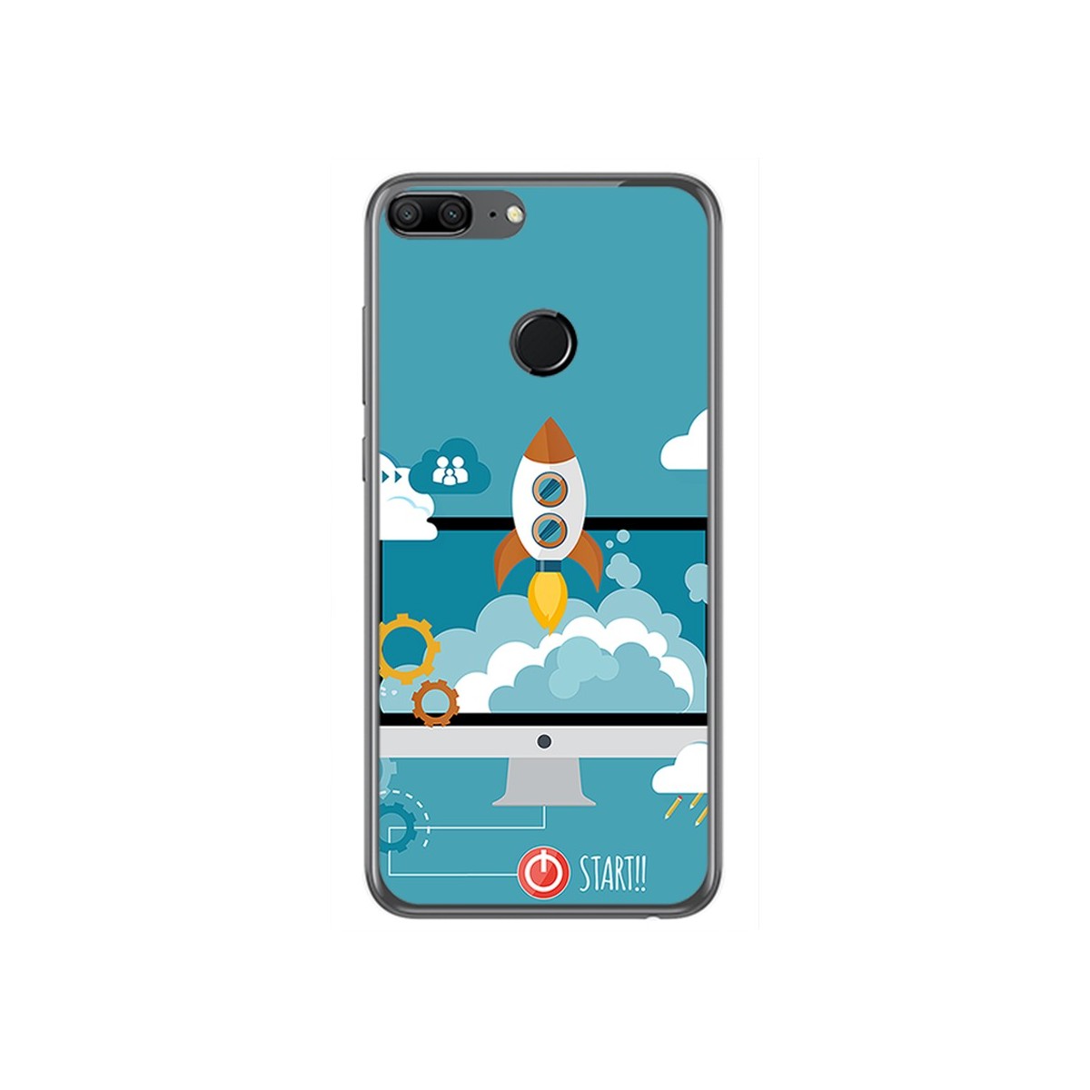 Funda Gel Tpu para Huawei Honor 9 Lite Diseño Cohete Dibujos